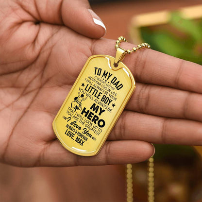 Personalized To My Dad Dog Tag Necklace - "I&