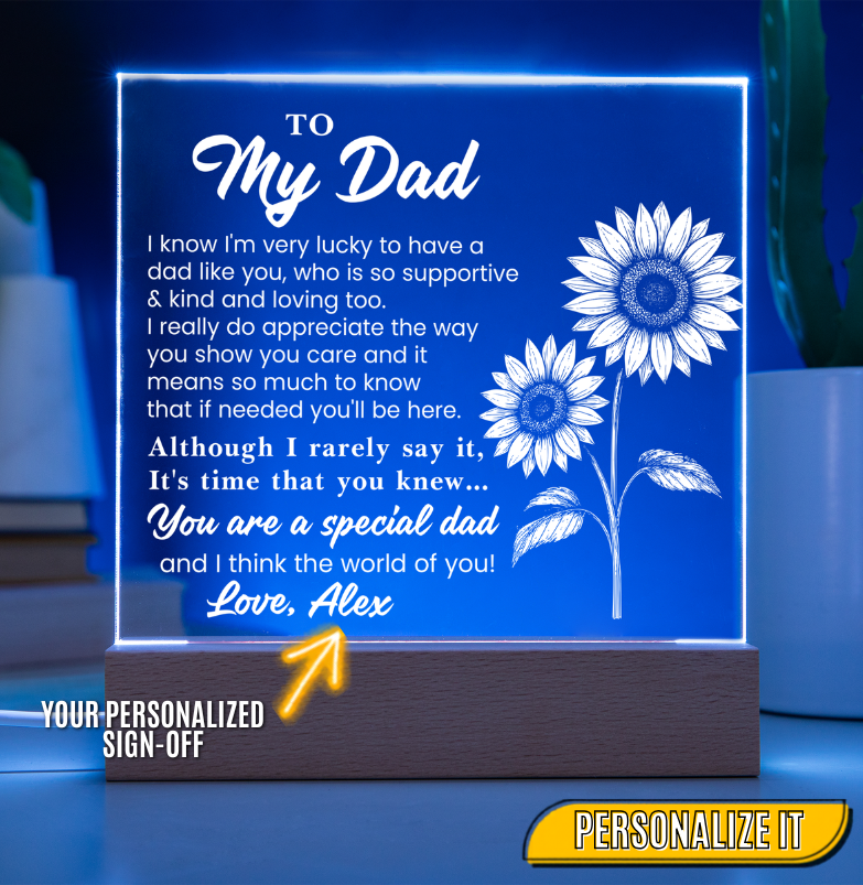 Thank you dad light up plaque
