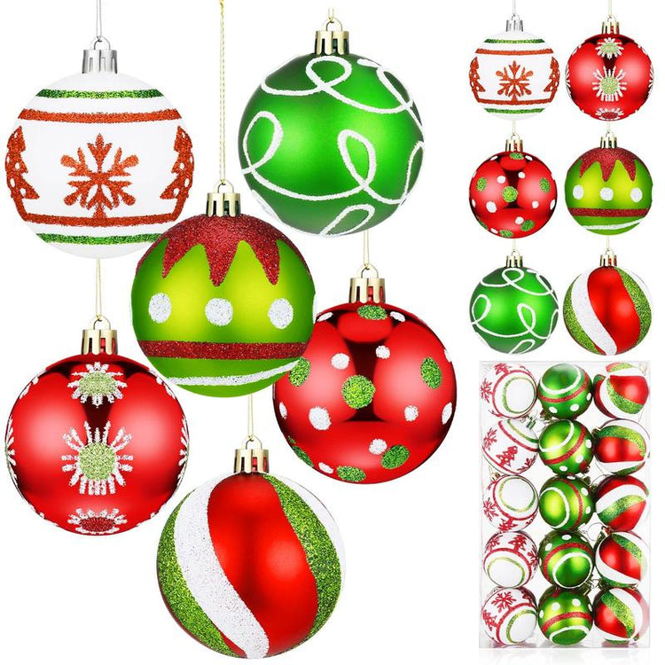 Christmas Ball Ornaments Set for Xmas Tree, Green Christmas Monster Decorations, Shatterproof Glittering Hanging Xmas Balls, Funny Lime Green Furry Christmas Decor, Cute Hanging Ornament with Red Bow, Holiday Party Home Wall Decor, Christmas Gifts
