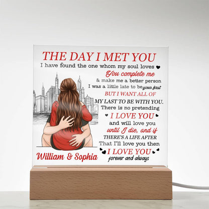 Premium acrylic square plaque with crystal-clear print