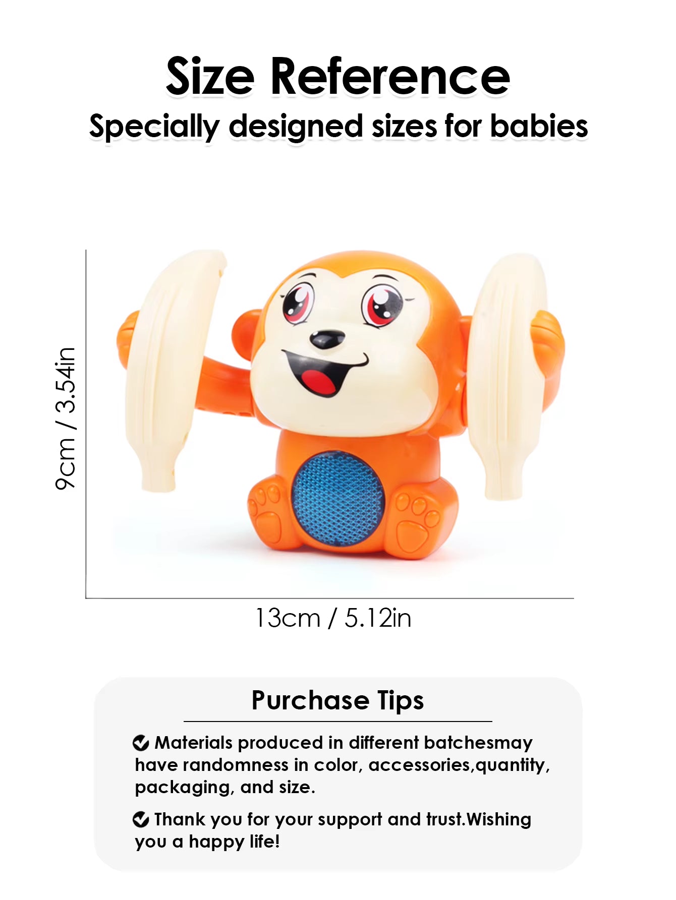 1 Baby Toy Electric Rolling Monkey Light Music Puzzle Sound Prompt Monkey Children&