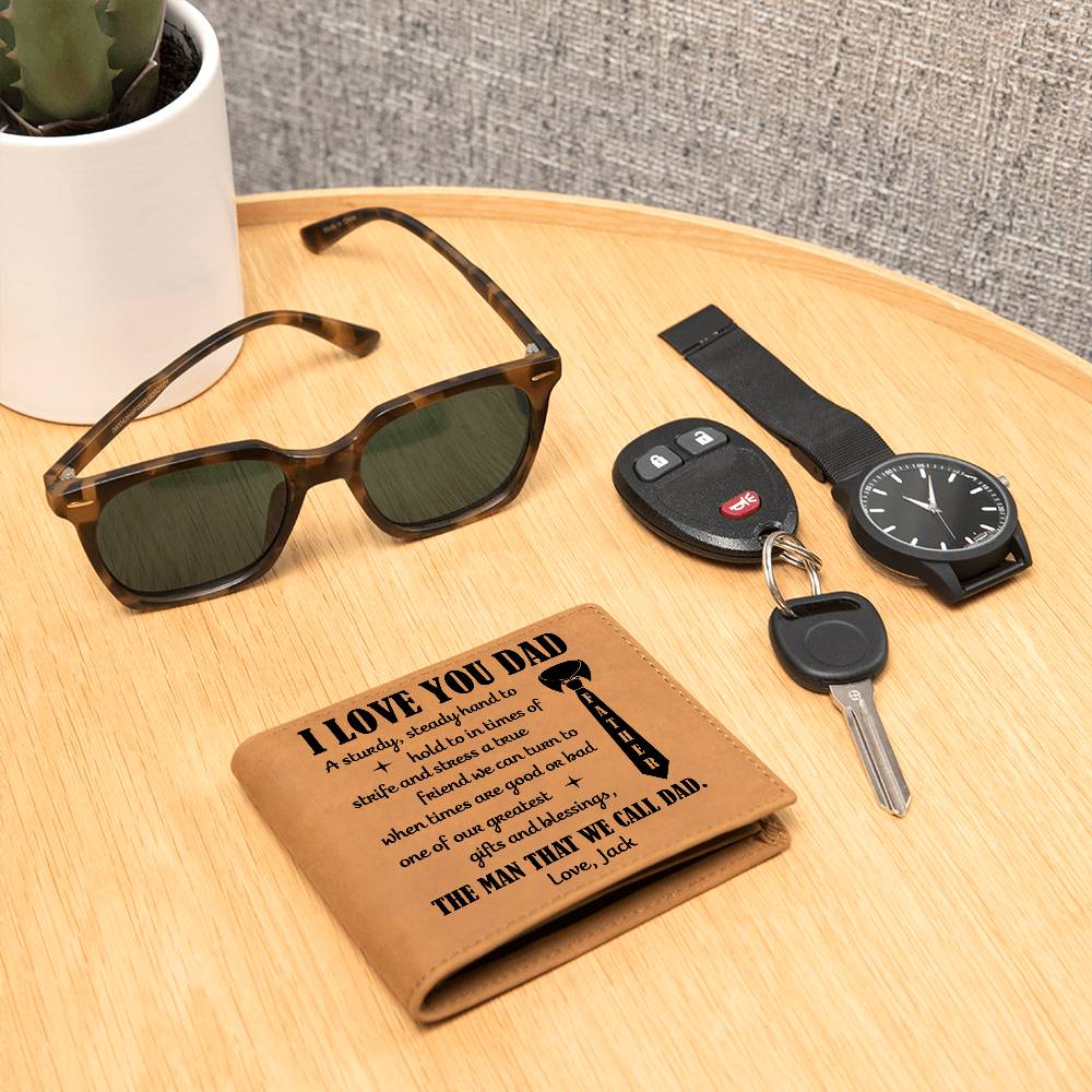 I Love You Dad Personalized Leather Wallet - Emotional Father&