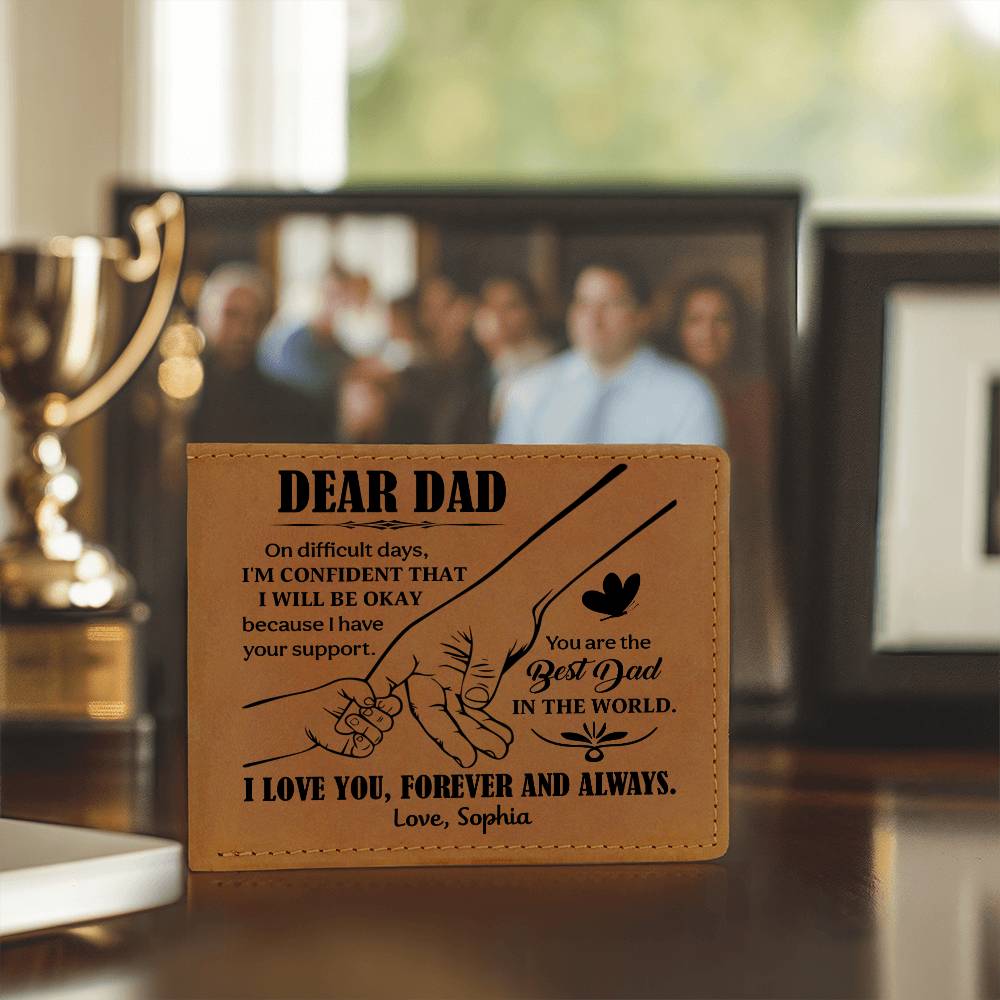 Personalized Dear Dad Leather Wallet - Emotional Father&