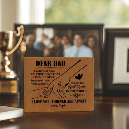 Personalized Dear Dad Leather Wallet - Emotional Father&