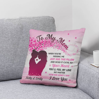 To My Mom Personalized Pillow – Mother’s Day Gift for Mom from Kids, Custom Name Mom Pillow, Sentimental Mom Throw Pillow