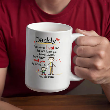 Daddy Personalized Mug from Kids – Custom Dad Coffee Mug with Kids Names, Sentimental Father’s Day Gift for Daddy