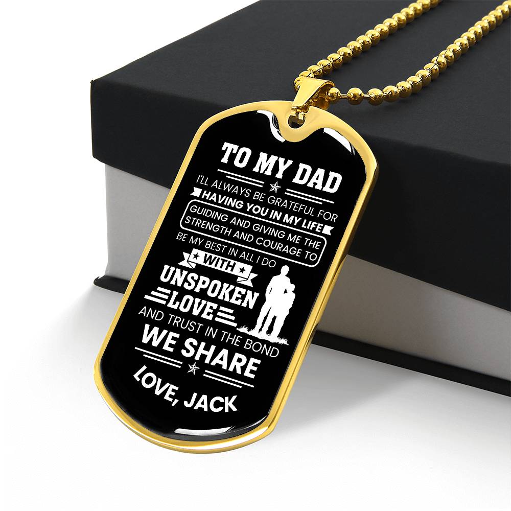 Personalized dad dog tag keepsake
