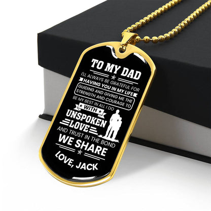 Personalized dad dog tag keepsake
