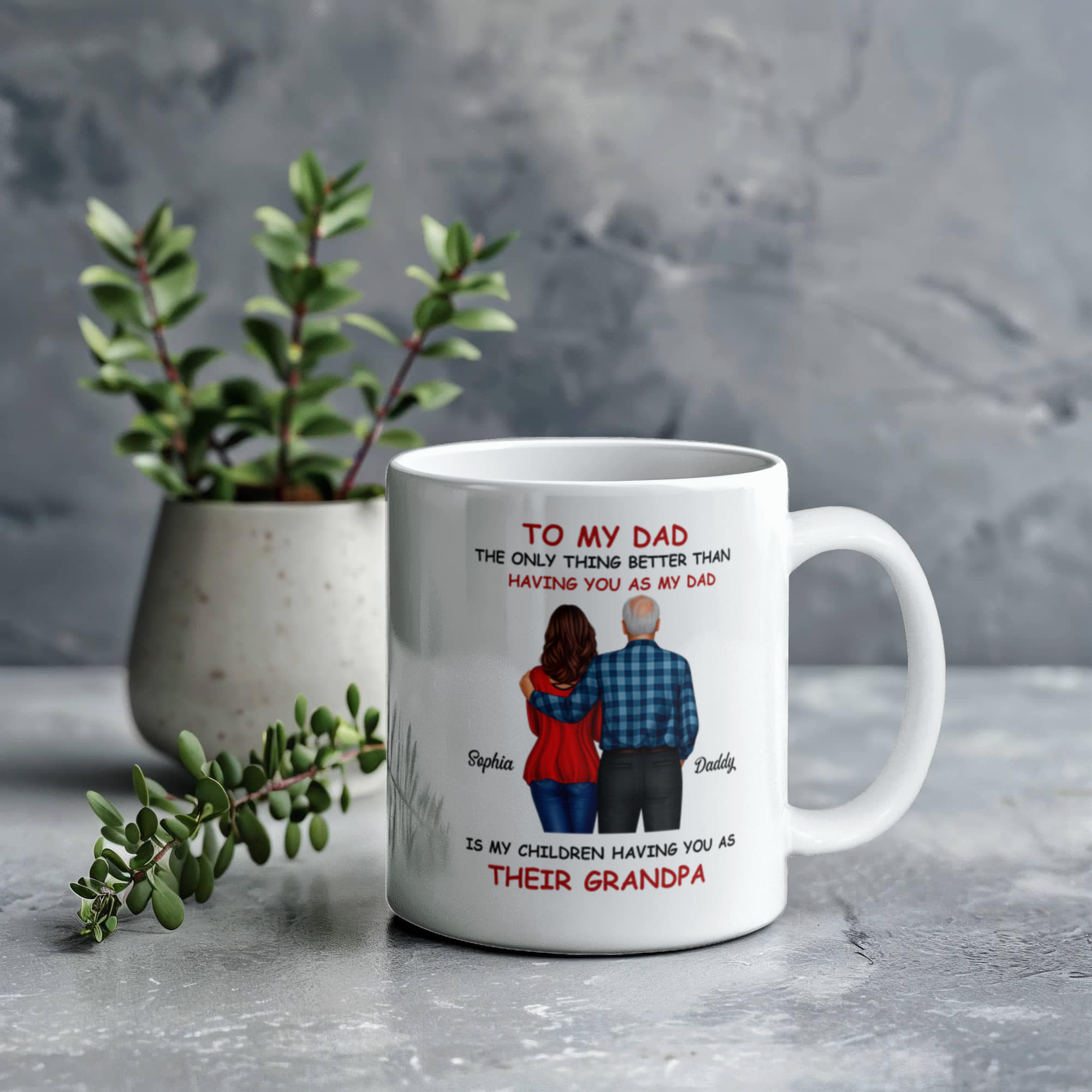 To My Dad Grandpa Mug – Father to Grandpa Gift, Personalized Dad Mug from Daughter, Father&