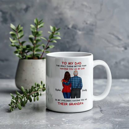 To My Dad Grandpa Mug – Father to Grandpa Gift, Personalized Dad Mug from Daughter, Father&