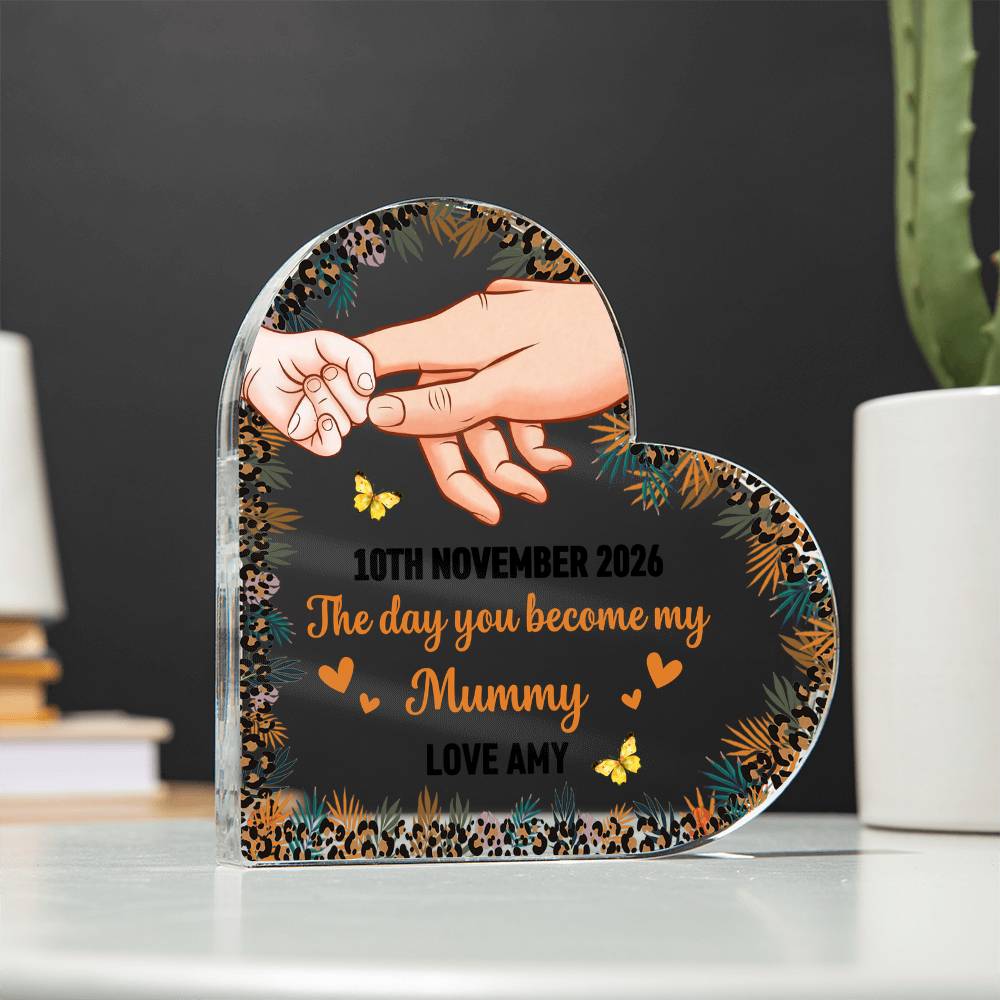 Custom The Day You Became My Mommy Plaque – Personalized Gift