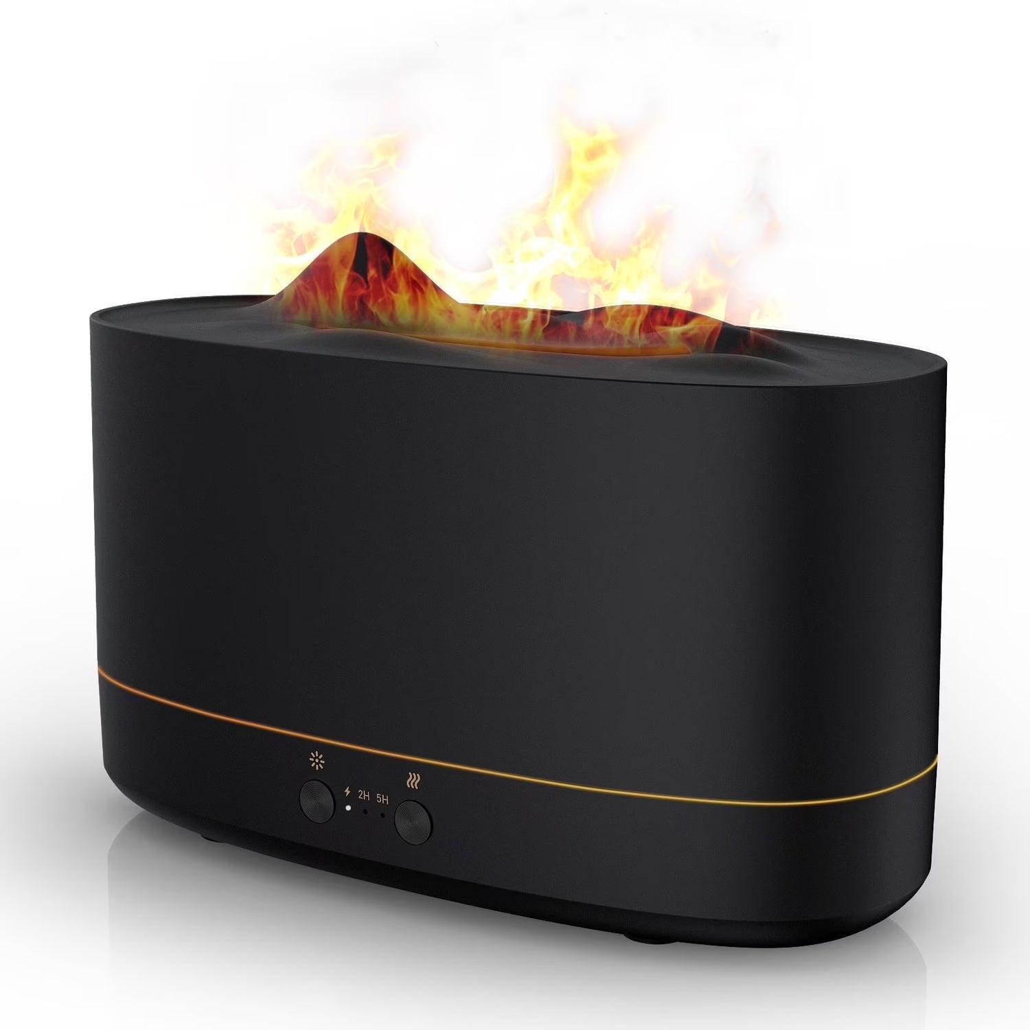 VAVSEA 7-Color Flame Essential Oil Diffuser & Humidifier - 200ml with Timer for Home & Room - Sleek Black Design