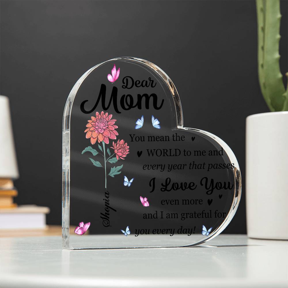 Personalized Dear Mom Acrylic Plaque
