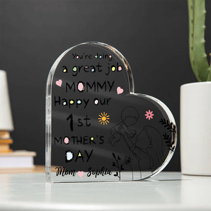Personalized 1st Mother’s Day Acrylic Plaque – Custom Baby Gift