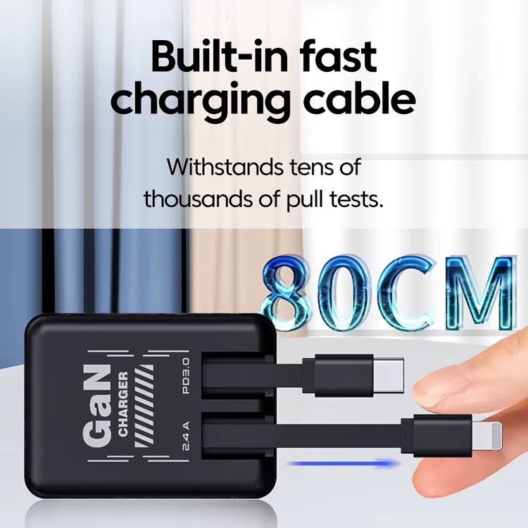 Elough Gallium Nitride Charger Type C/Lightning Fast Charging Expansion Cable for Iphone15 16 Huawei Samsung