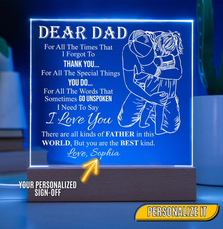 Thank you dad light up plaque
