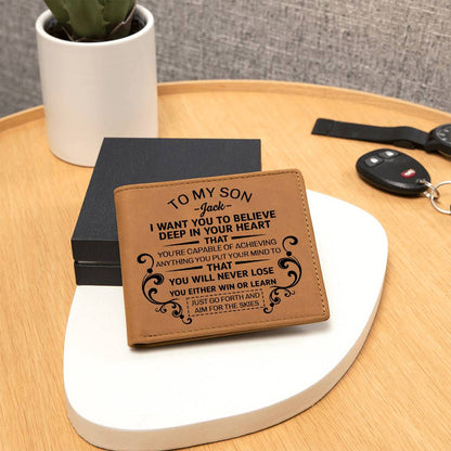 Personalized To My Son Leather Wallet - Emotional Father&