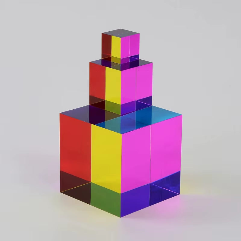 Color Cube Prism 30 50 60 40Mm Crystal Magic Cmy Cube