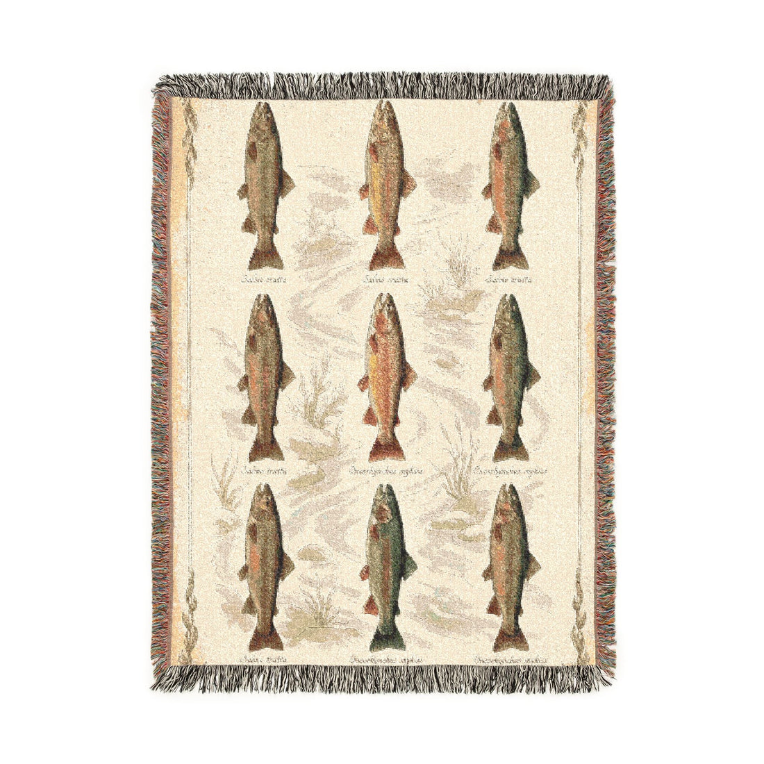 Rainbow Trout Pattern Woven Blanket