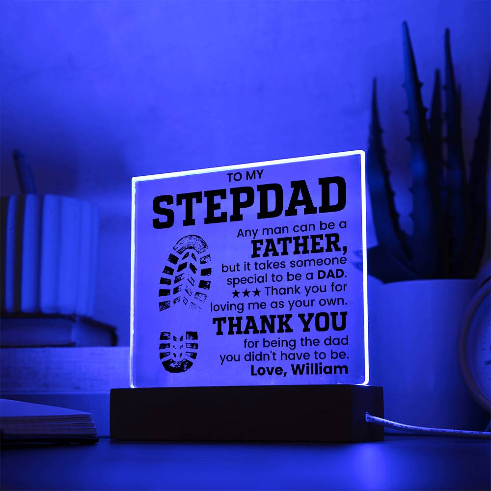 Personalized To My Stepdad LED Night Light Plaque - Emotional Father&