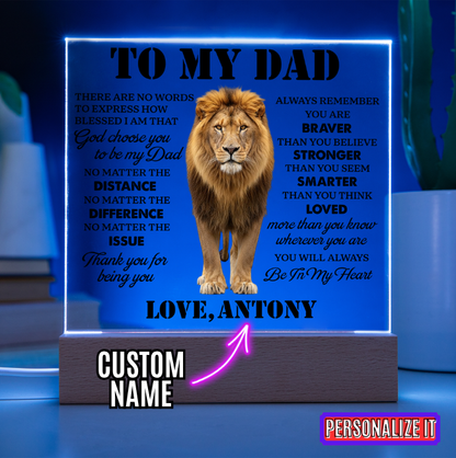 Personalized To My Dad LED Night Light Plaque - Emotional Father&
