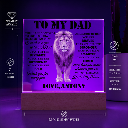 Personalized To My Dad LED Night Light Plaque - Emotional Father&