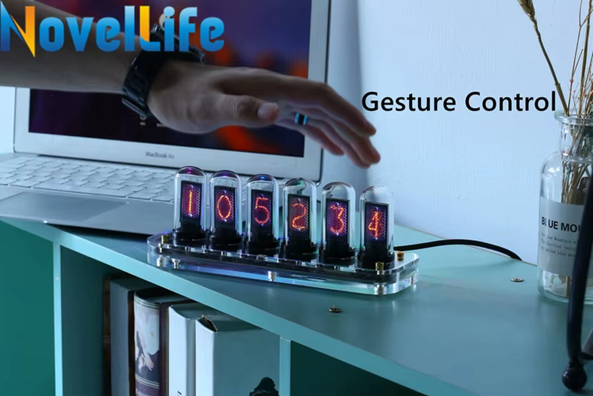 Novellife SE Nixie Tube Clock Kit Digital Calendar Stopwatch Time Photo Display Gesture Control Creative Desk Decoration Gifts