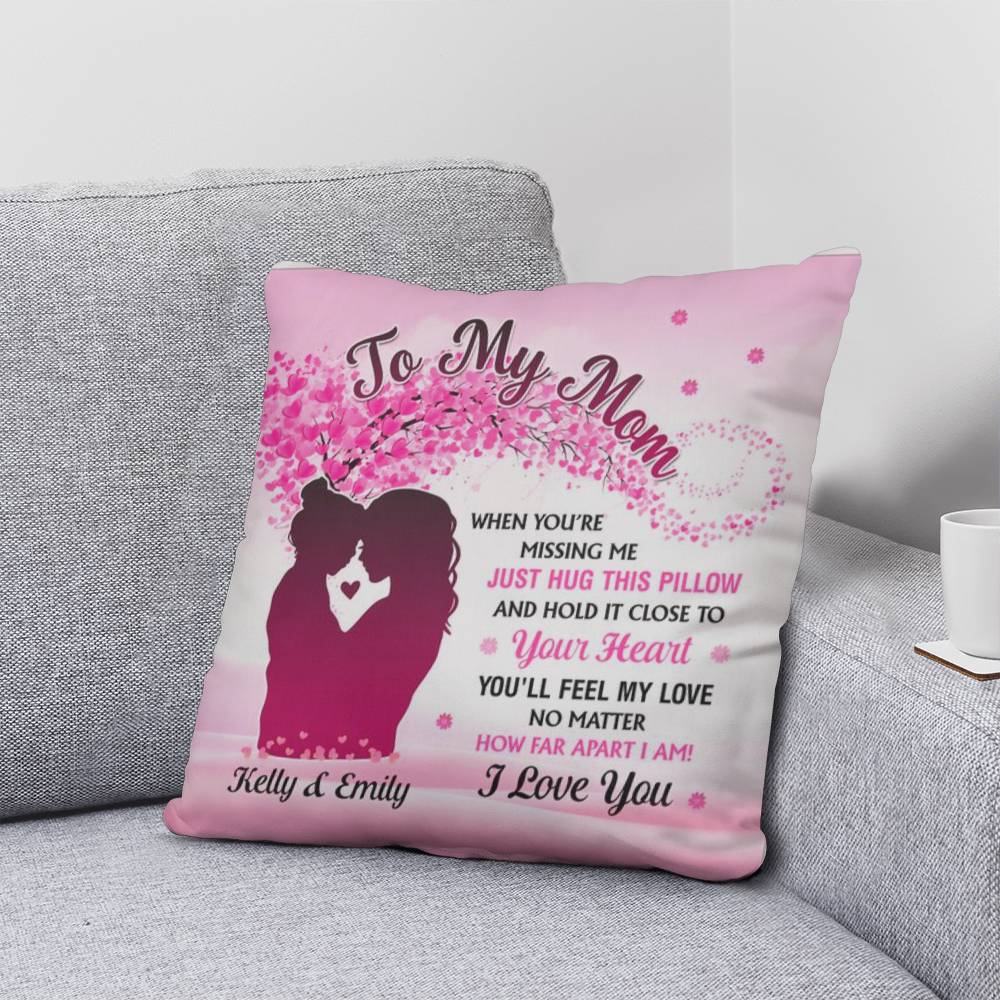 Personalized Mom Pillow – Custom Name Gift for Mom from Daughter – Mother’s Day Throw Pillow