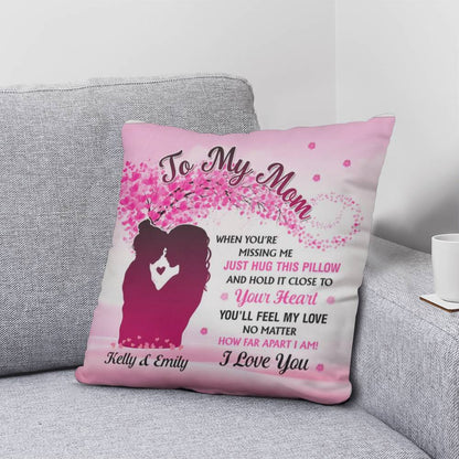 To My Mom Personalized Pillow – Mother’s Day Gift for Mom from Kids, Custom Name Mom Pillow, Sentimental Mom Throw Pillow