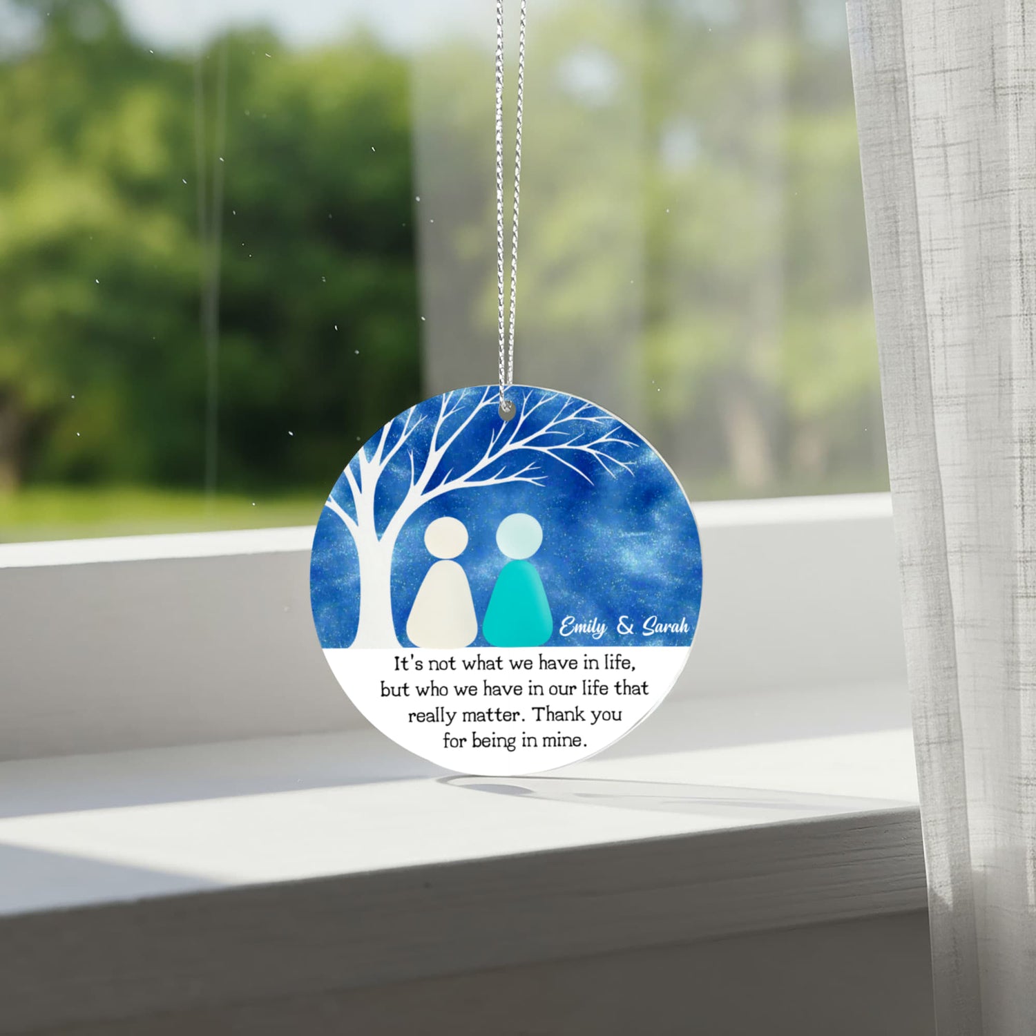 Personalized Best Friend Christmas Ornament – Custom Names Friendship Keepsake, “Thank You for Being in Mine” Gift