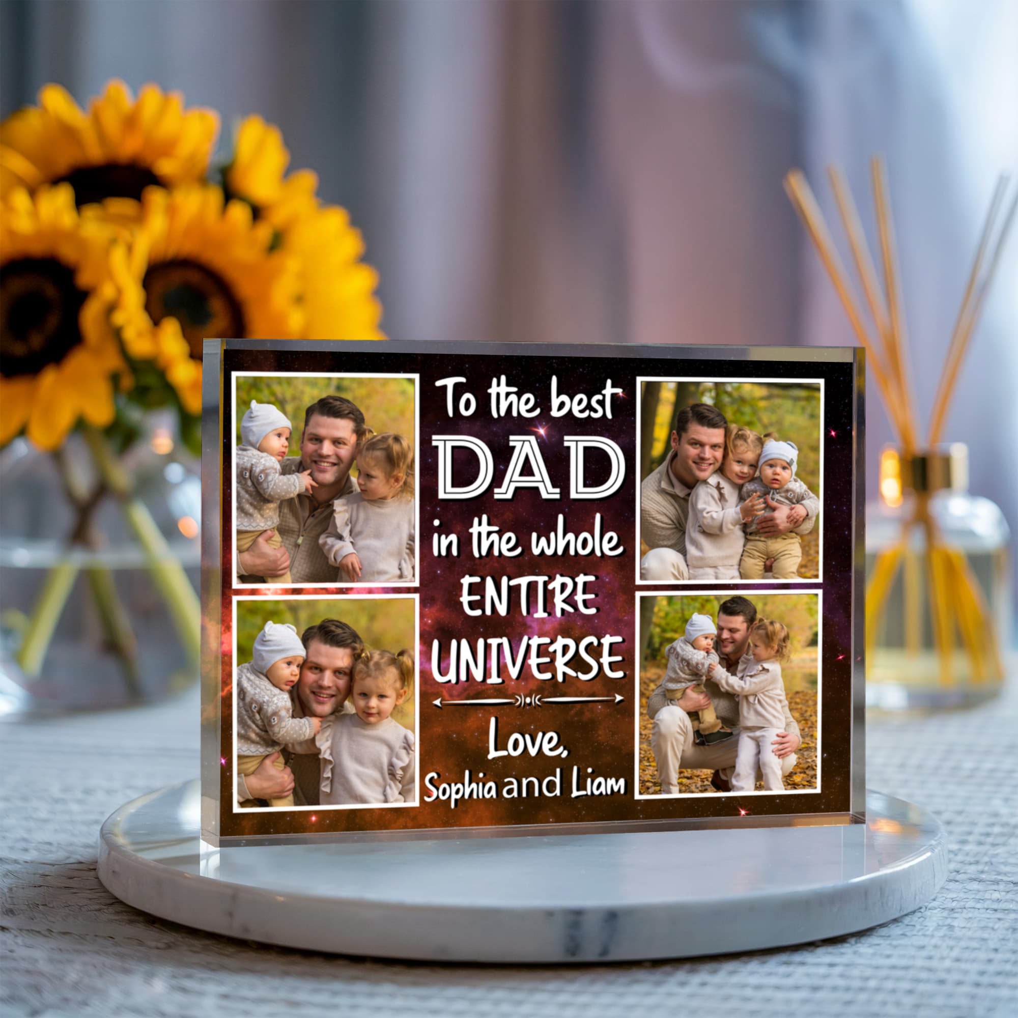 The Best Dad Times Personalized 1st Father’s Day Acrylic Plaque – Custom Photo &amp; Dear Daddy Message Gift