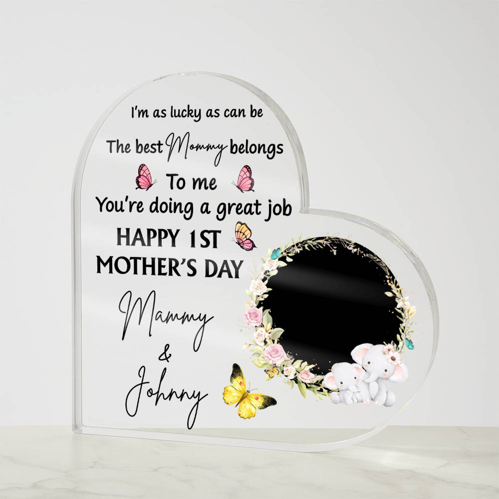 Personalized 1st Mother’s Day Photo Plaque – New Mommy Gift