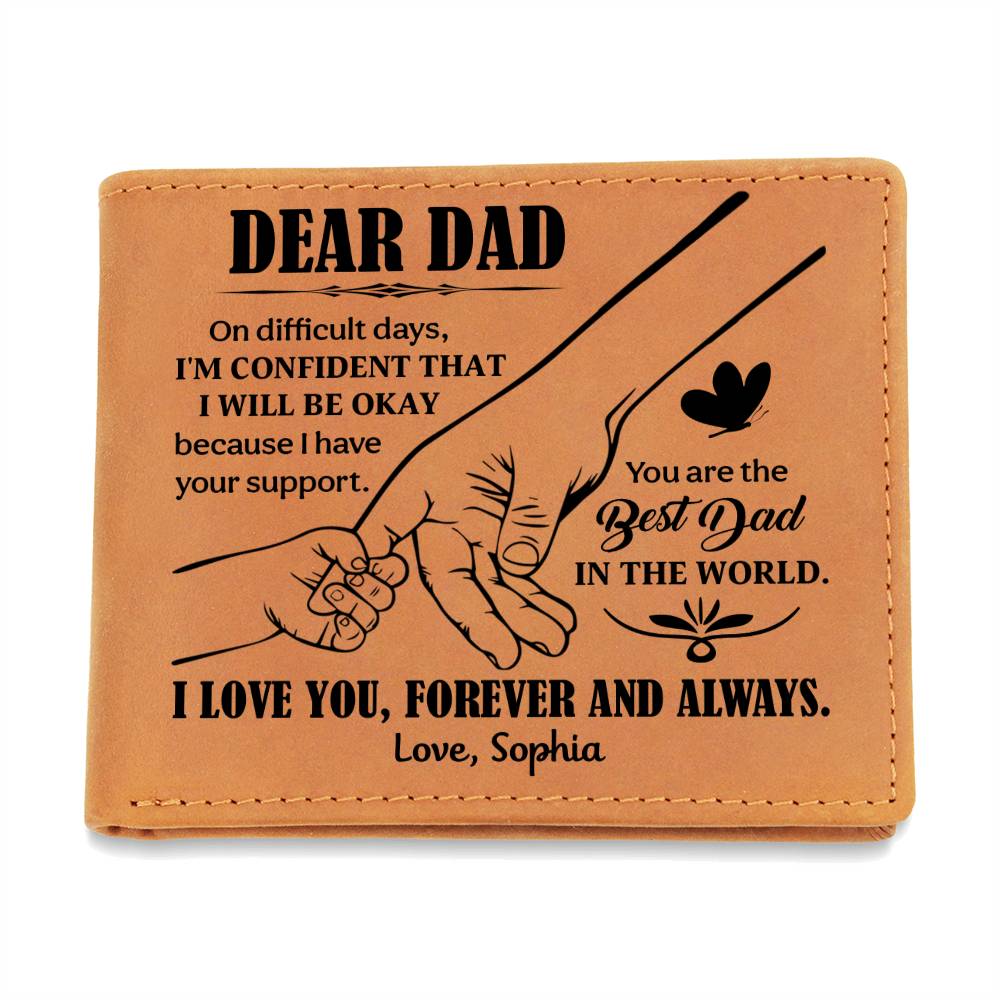 Personalized dad wallet with message
