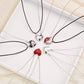 2Pcs Magnetic Heart Couple Necklace for Women Men Lover Valentine&