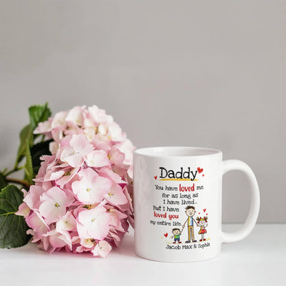 Daddy Personalized Mug from Kids – Custom Dad Coffee Mug with Kids Names, Sentimental Father’s Day Gift for Daddy