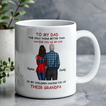 To My Dad Grandpa Mug – Father to Grandpa Gift, Personalized Dad Mug from Daughter, Father&