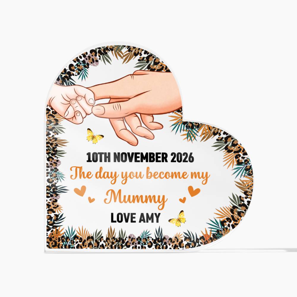 Heart Shaped Mom Acrylic Sign
