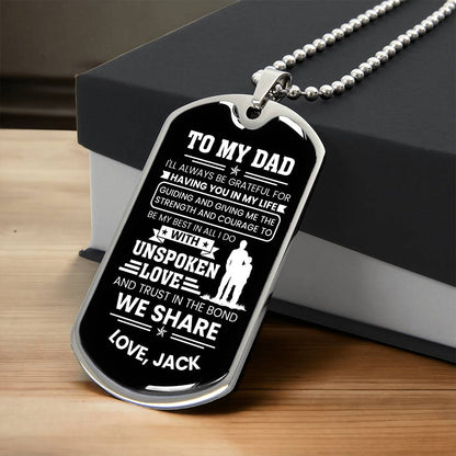 Personalized dad dog tag keepsake

