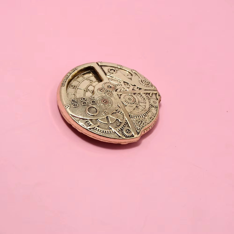 Roulette Dice Spinner with Mechanical Metal Changing Gears Teampunk Style D&D Dice