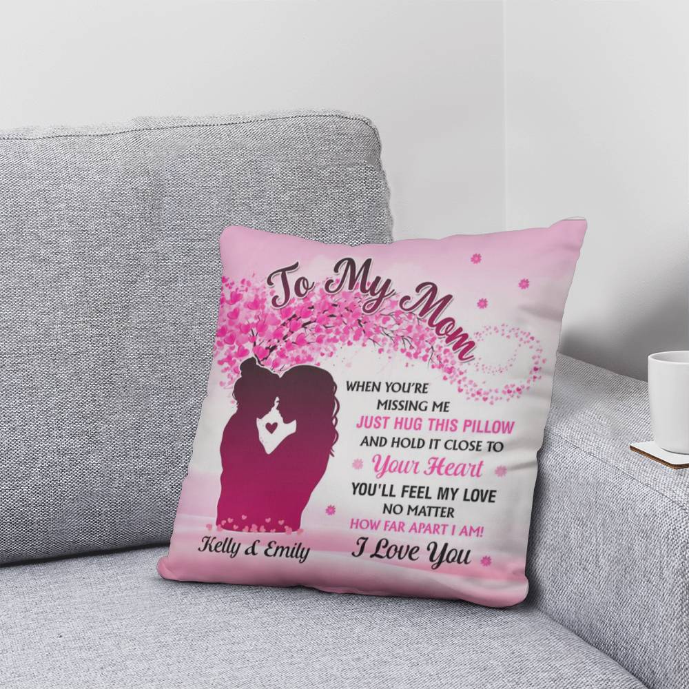 Personalized Mom Pillow – Custom Name Gift for Mom from Daughter – Mother’s Day Throw Pillow