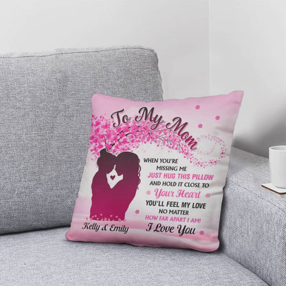 Personalized Mom Pillow – Custom Name Gift for Mom from Daughter – Mother’s Day Throw Pillow