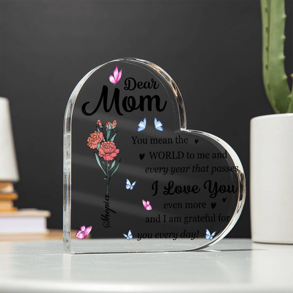 Butterfly Floral Mom Gift Plaque
