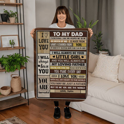 Father daughter keepsake blanket
