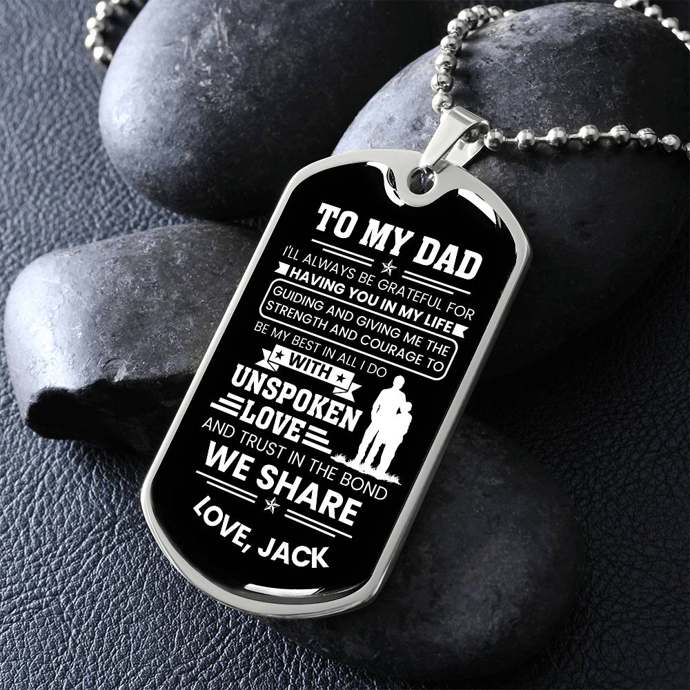 Thank you dad necklace gift
