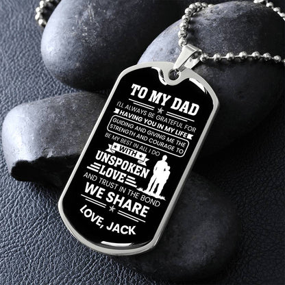 Thank you dad necklace gift
