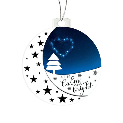 All Is Calm, All Is Bright Christmas Ornament – Peaceful Night Sky Moon Ornament | Holiday Tree Decoration 2025
