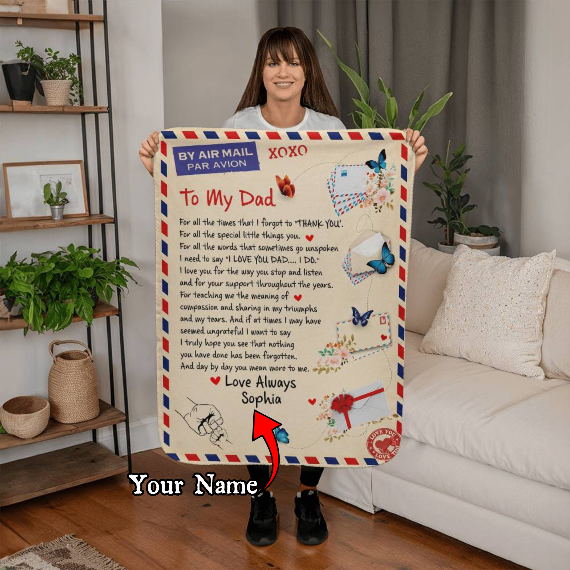 Thank you dad blanket gift
