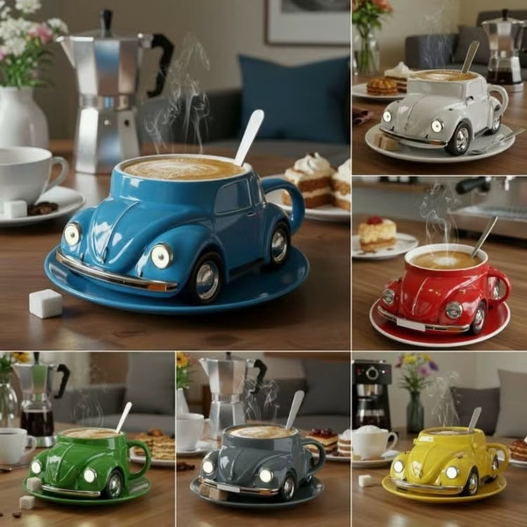 Beetle Shaped Coffee Mug, Handmade Novelty Fun Imaginative Beetle Car Shape Coffee Cup, Creative Gift for Beetle Lovers Suitable