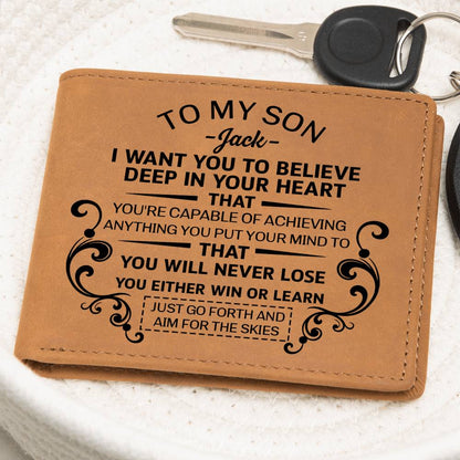Personalized To My Son Leather Wallet - Emotional Father&