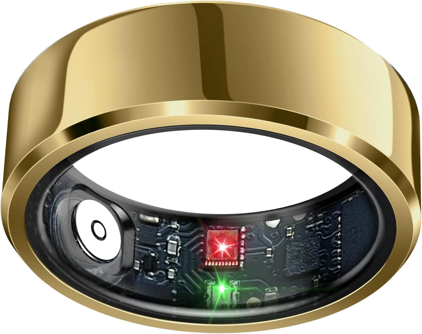 Advanced Smart Health Tracker Ring - Waterproof Fitness Monitor with Heart Rate, Sleep Tracking, Air Gestures & 7-Day Battery for iOS/Android (Black, Size 